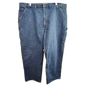Carhartt Mens Carpenter Cargo Jeans 44x30 Blue Denim Work Original Dungaree Fit
